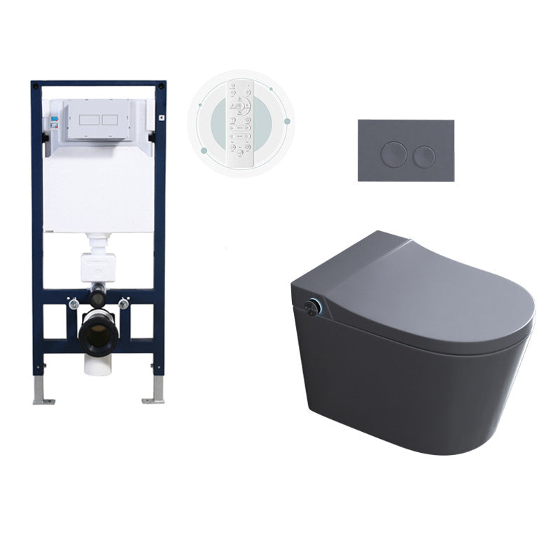 Modern Grey Siphon Jet Flush Toilet One-Piece Wall Mount Toilet for Bathroom