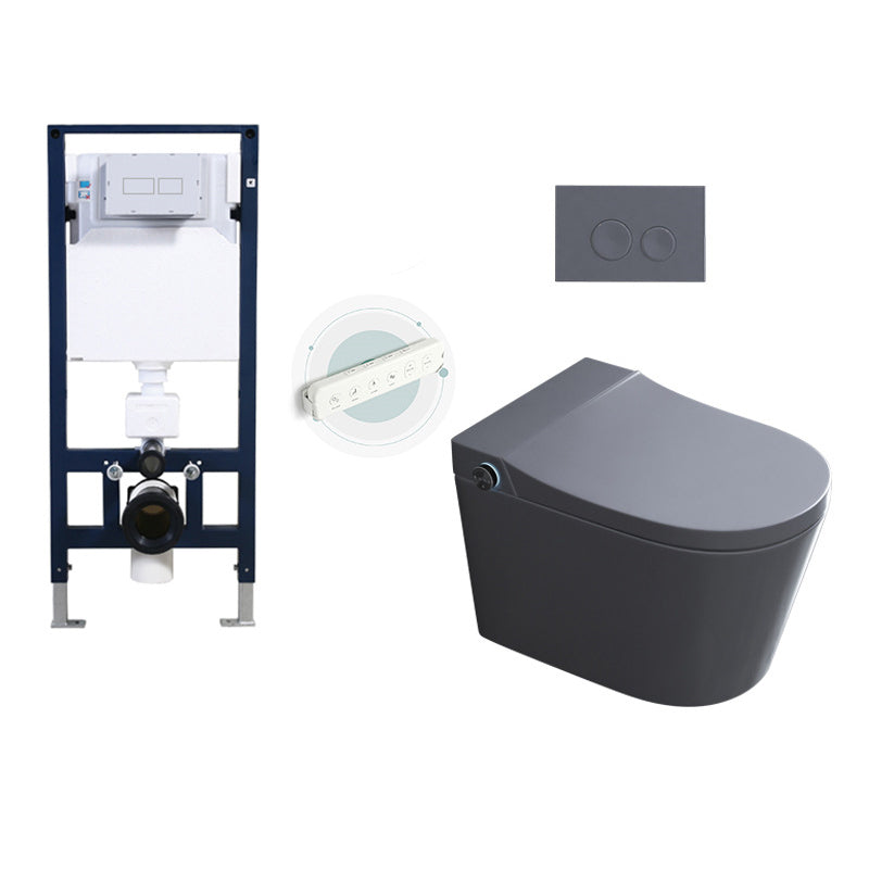 Modern Grey Siphon Jet Flush Toilet One-Piece Wall Mount Toilet for Bathroom