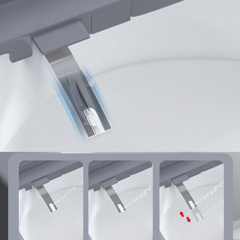 Modern Grey Siphon Jet Flush Toilet One-Piece Wall Mount Toilet for Bathroom