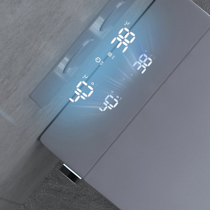 Modern Grey Siphon Jet Flush Toilet One-Piece Wall Mount Toilet for Bathroom