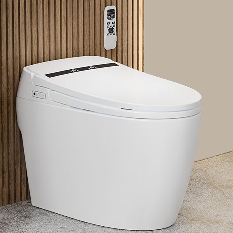 White ABS Toilet Modern All-In-One Toilet Bowl with Heated Seat