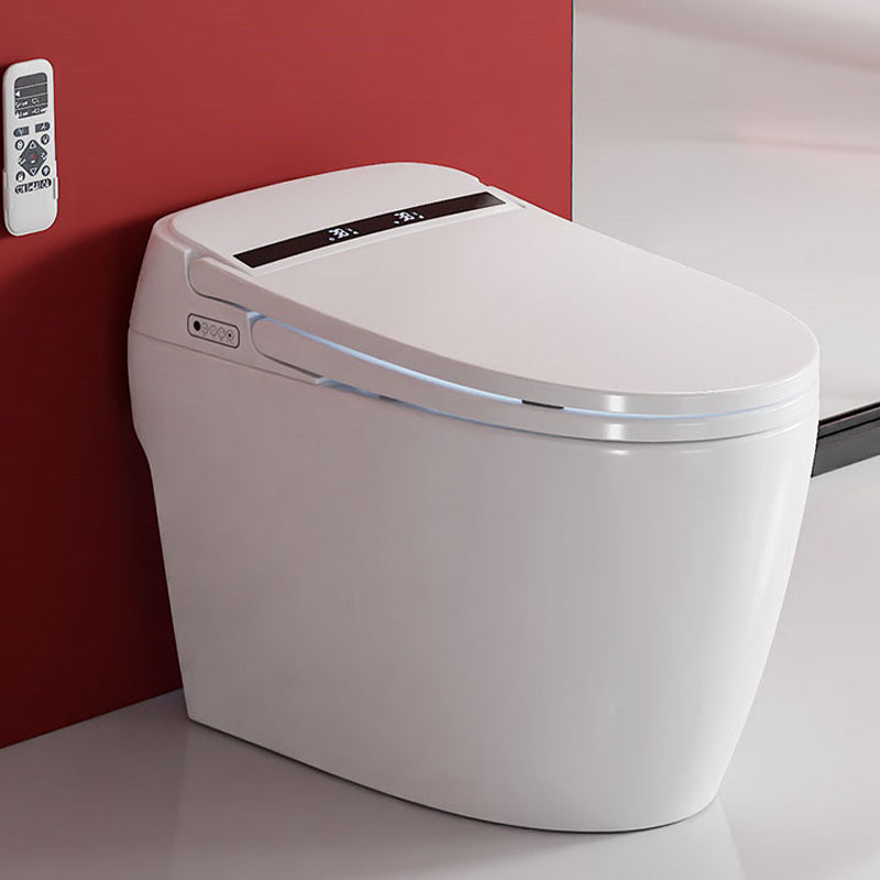 White ABS Toilet Modern All-In-One Toilet Bowl with Heated Seat