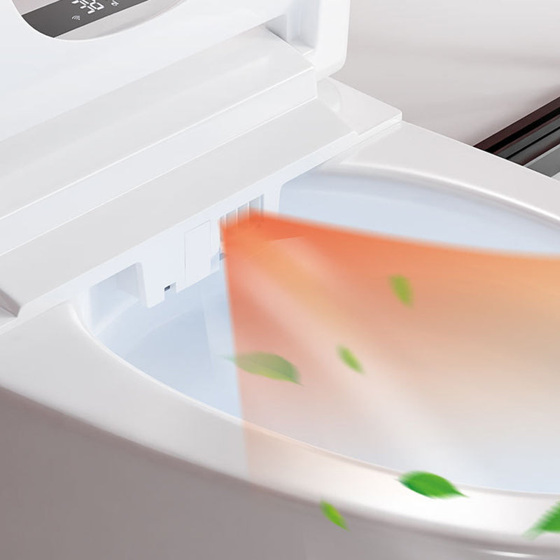White ABS Toilet Modern All-In-One Toilet Bowl with Heated Seat