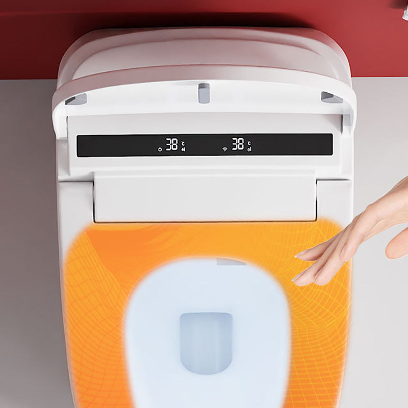 White ABS Toilet Modern All-In-One Toilet Bowl with Heated Seat
