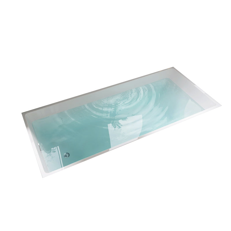 Modern Acrylic Rectangle Embedded with Drain Bath Tub and Overflow Hole