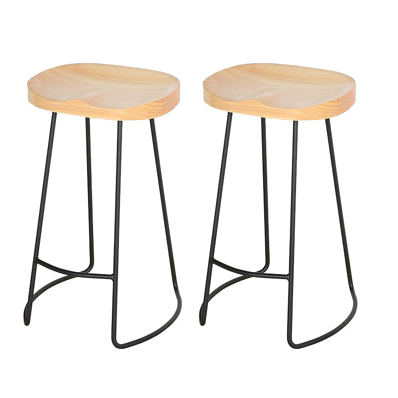 Contemporary Barstool Contoured Seat Bar Stool with Metal Base