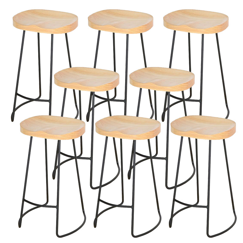 Contemporary Barstool Contoured Seat Bar Stool with Metal Base