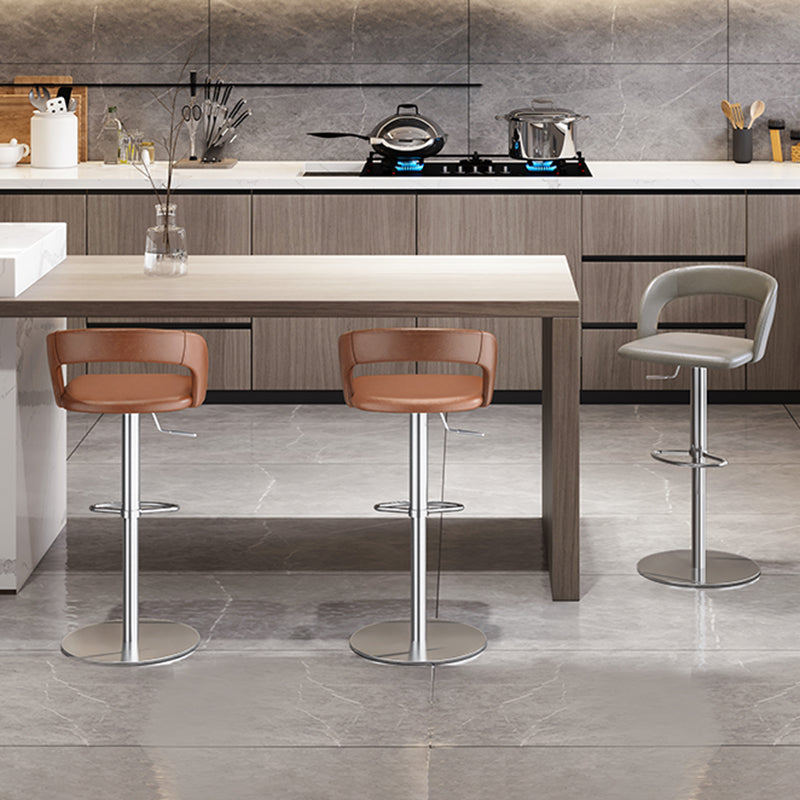 Adjustable Counter Height Stools Modern Faux Leather Bar Stools