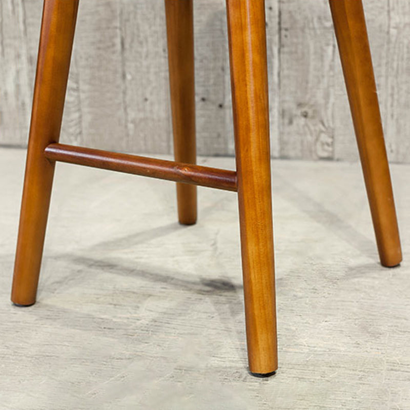 Contemporary Solid Wood Dining Stool Backless Bar Stool with Footrest