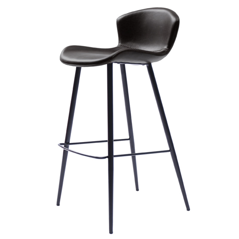 Modern Style Bar Stool Leather Backrest Counter Stool for Living Room