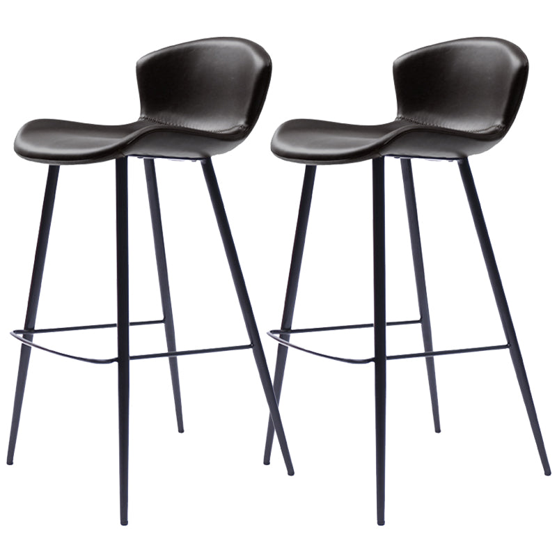Modern Style Bar Stool Leather Backrest Counter Stool for Living Room