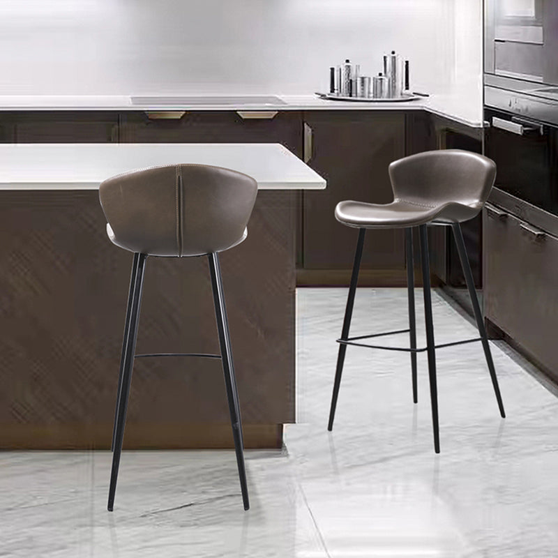 Modern Style Bar Stool Leather Backrest Counter Stool for Living Room