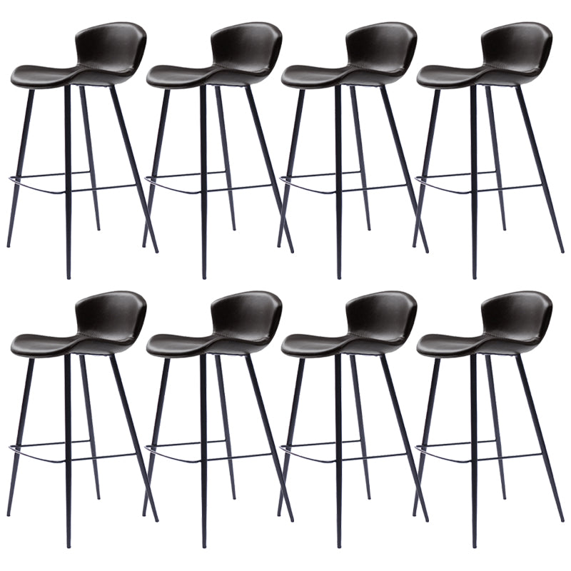 Modern Style Bar Stool Leather Backrest Counter Stool for Living Room