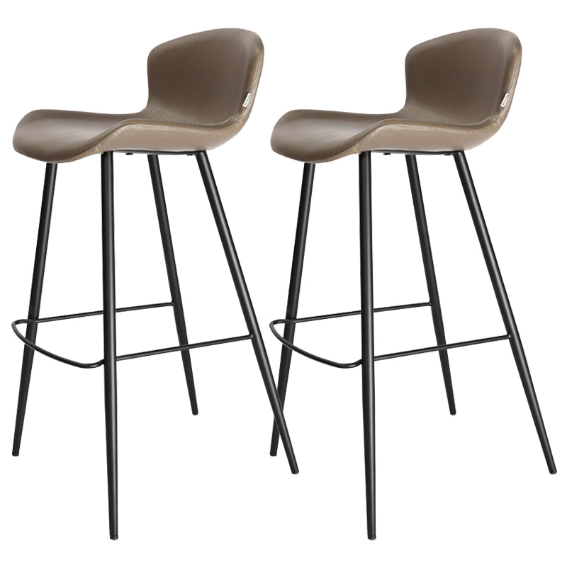 Modern Style Bar Stool Leather Backrest Counter Stool for Living Room