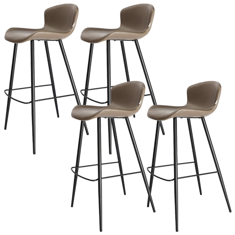Modern Style Bar Stool Leather Backrest Counter Stool for Living Room