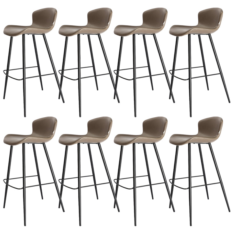 Modern Style Bar Stool Leather Backrest Counter Stool for Living Room