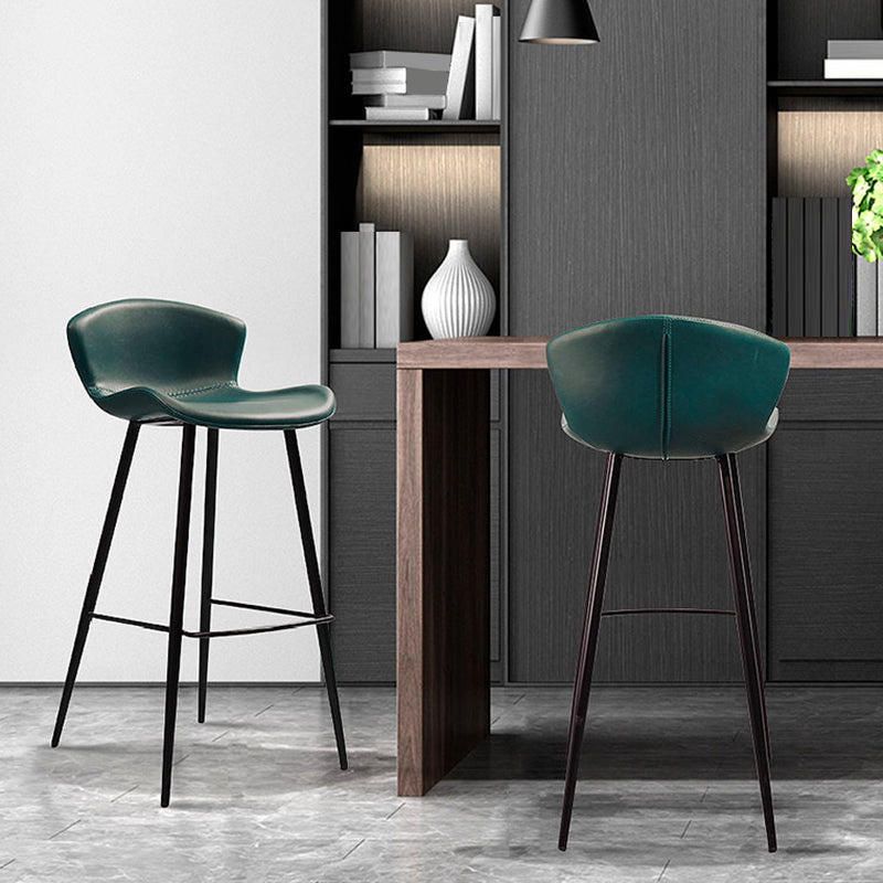 Modern Style Bar Stool Leather Backrest Counter Stool for Living Room