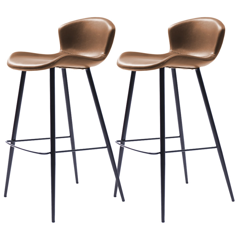 Modern Style Bar Stool Leather Backrest Counter Stool for Living Room