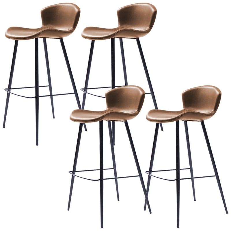 Modern Style Bar Stool Leather Backrest Counter Stool for Living Room