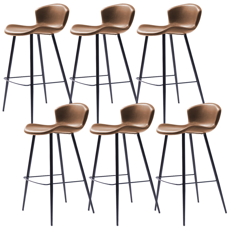 Modern Style Bar Stool Leather Backrest Counter Stool for Living Room