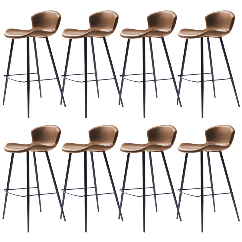 Modern Style Bar Stool Leather Backrest Counter Stool for Living Room