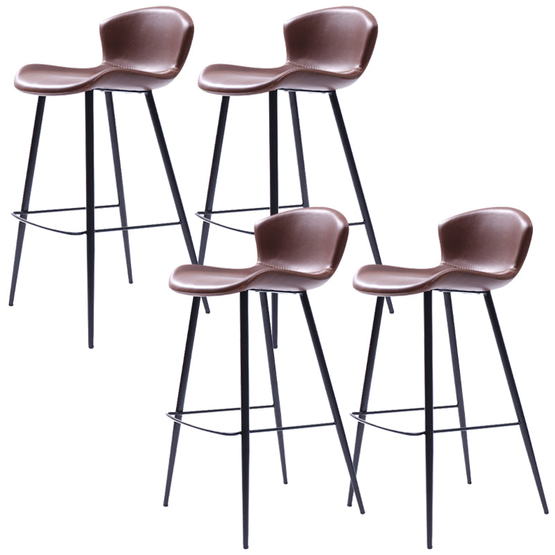 Modern Style Bar Stool Leather Backrest Counter Stool for Living Room