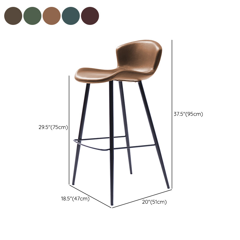 Modern Style Bar Stool Leather Backrest Counter Stool for Living Room