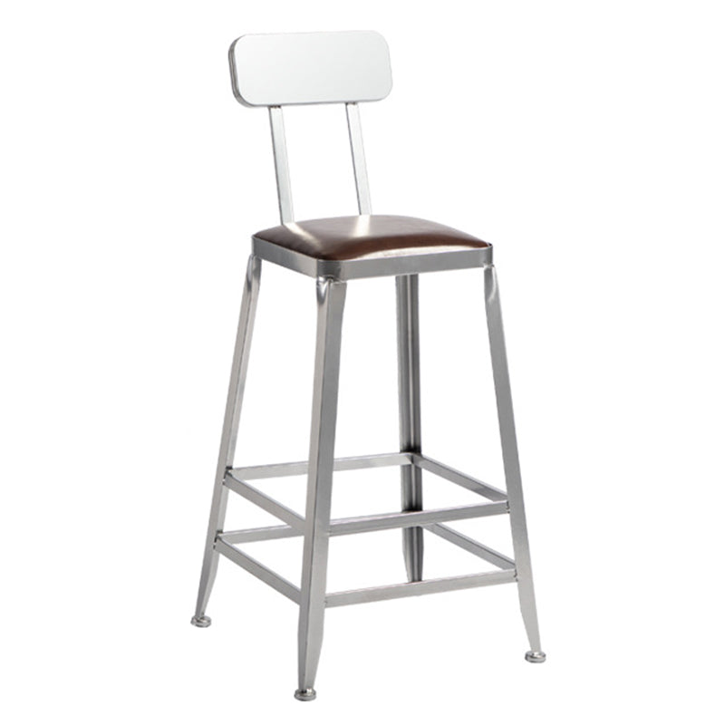 Metal Dining Stools Contemporary Armless Faux Leathe Bar Stools