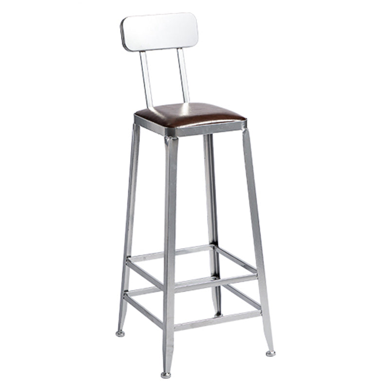 Metal Dining Stools Contemporary Armless Faux Leathe Bar Stools