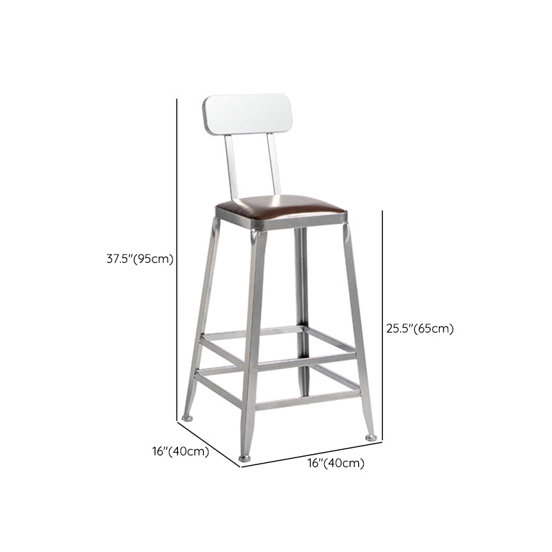 Metal Dining Stools Contemporary Armless Faux Leathe Bar Stools