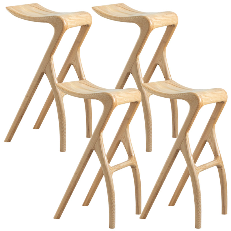 Solid Wood Bar Stool Backrless Counter Stool for Living Room