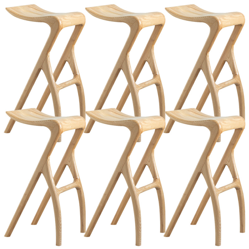 Solid Wood Bar Stool Backrless Counter Stool for Living Room