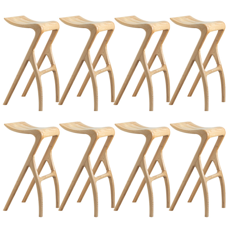 Solid Wood Bar Stool Backrless Counter Stool for Living Room