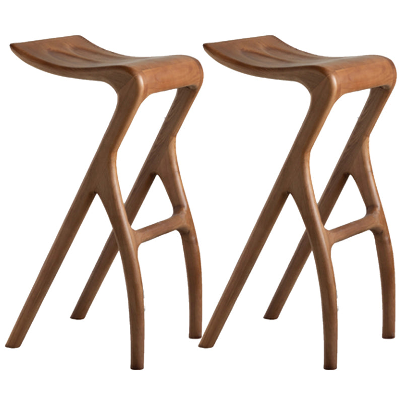 Solid Wood Bar Stool Backrless Counter Stool for Living Room