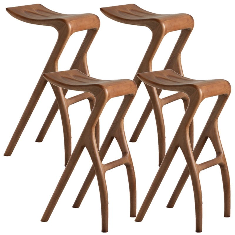 Solid Wood Bar Stool Backrless Counter Stool for Living Room