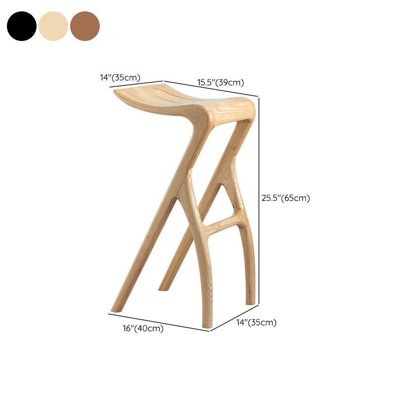 Solid Wood Bar Stool Backrless Counter Stool for Living Room