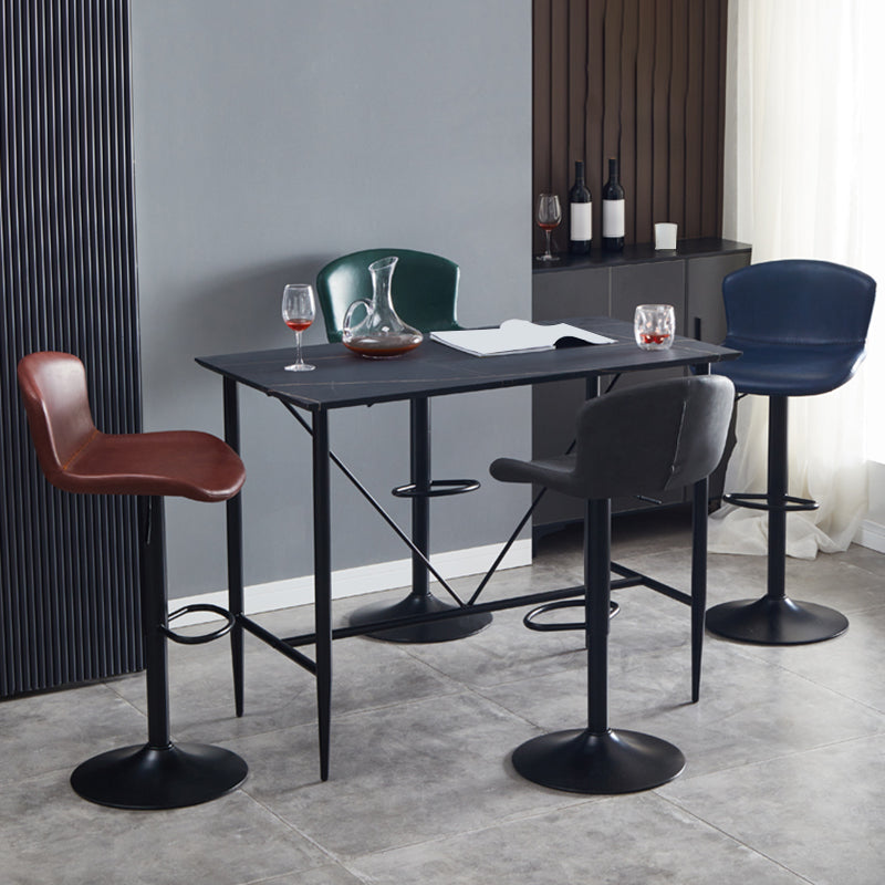 Adjustable Bar and Counter Stool Metal and Faux Leather Counter Chair