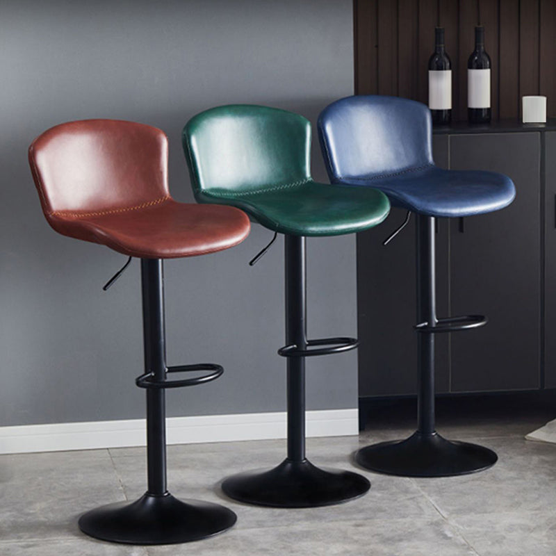 Adjustable Bar and Counter Stool Metal and Faux Leather Counter Chair