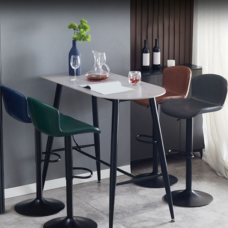 Adjustable Bar and Counter Stool Metal and Faux Leather Counter Chair