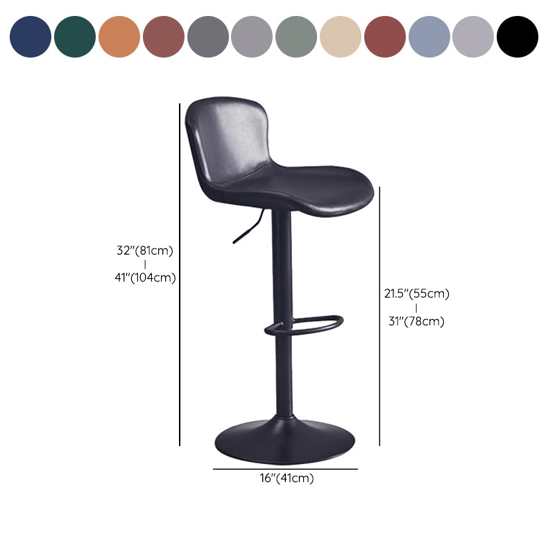 Adjustable Bar and Counter Stool Metal and Faux Leather Counter Chair