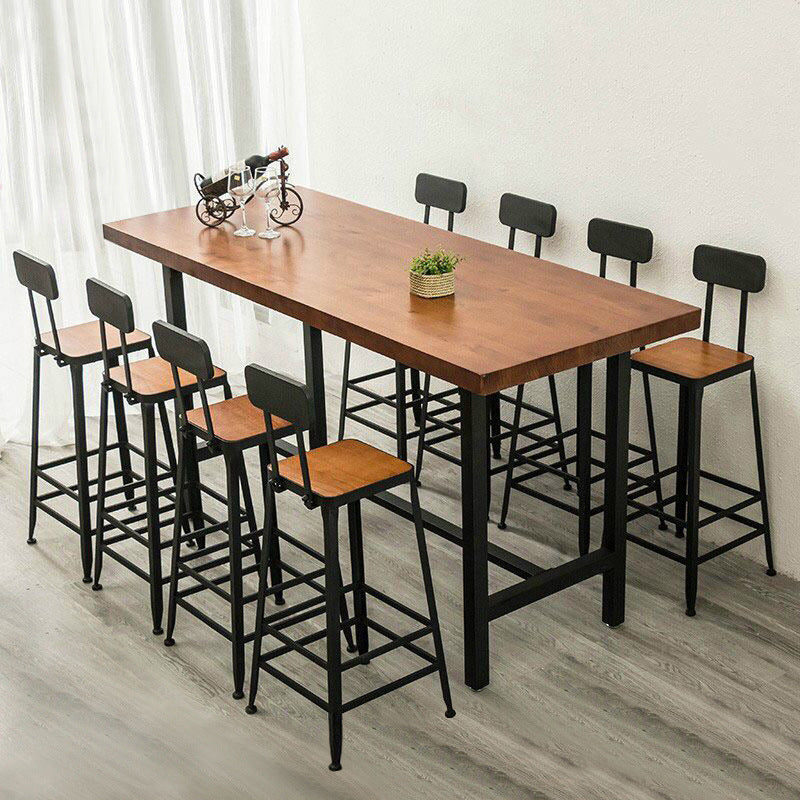 Armless Dining Stools Contemporary Bar Stools with Black Metal Base