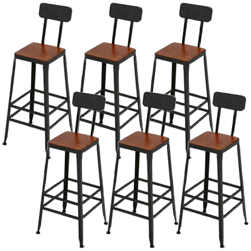 Armless Dining Stools Contemporary Bar Stools with Black Metal Base