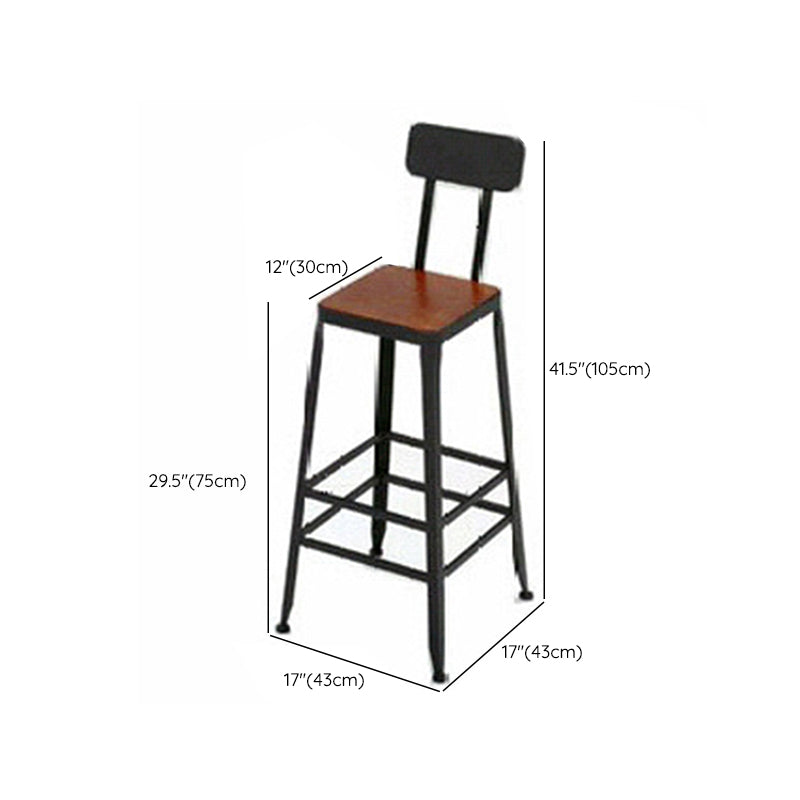 Armless Dining Stools Contemporary Bar Stools with Black Metal Base