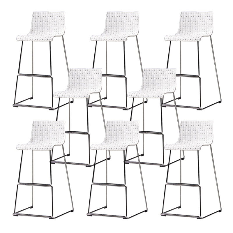 Faux Leathe Dining Stools Contemporary Bar Stools with Black Metal Base