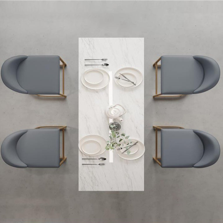 Glam Bucket Dining Stools Low Back Bar Stools with Gold Metal Base