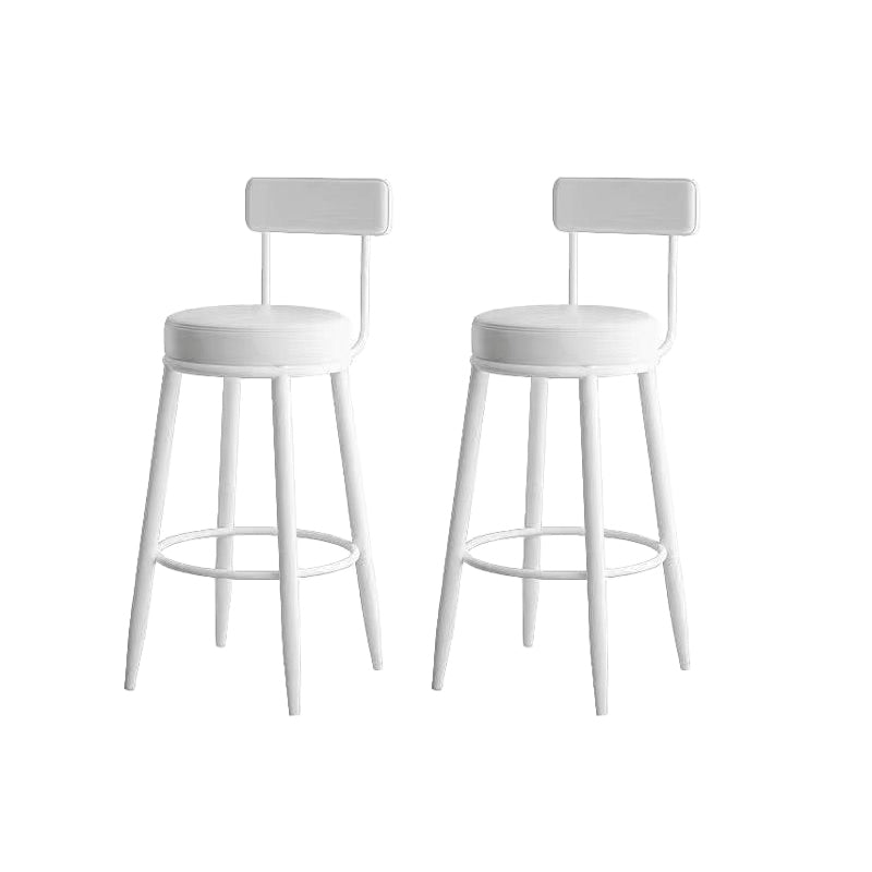 Metal Low Back Dining Stools Glam Armless Bar Stools with Cushion