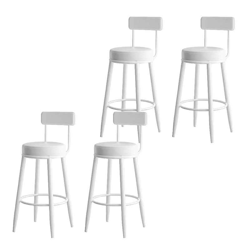 Metal Low Back Dining Stools Glam Armless Bar Stools with Cushion