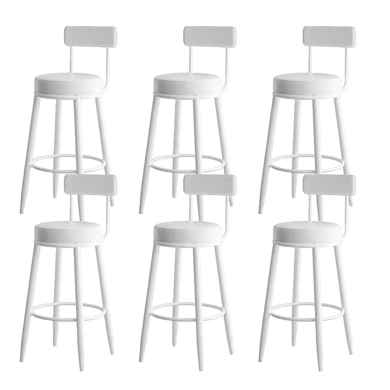 Metal Low Back Dining Stools Glam Armless Bar Stools with Cushion
