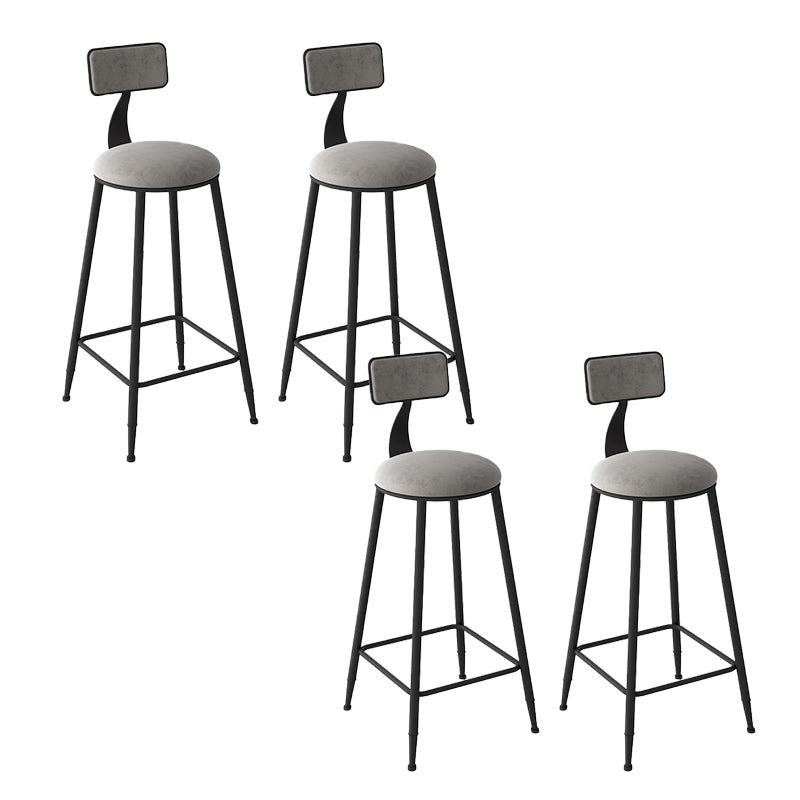 Contemporary Armless Dining Stools Metal Bar Stools with Cushion