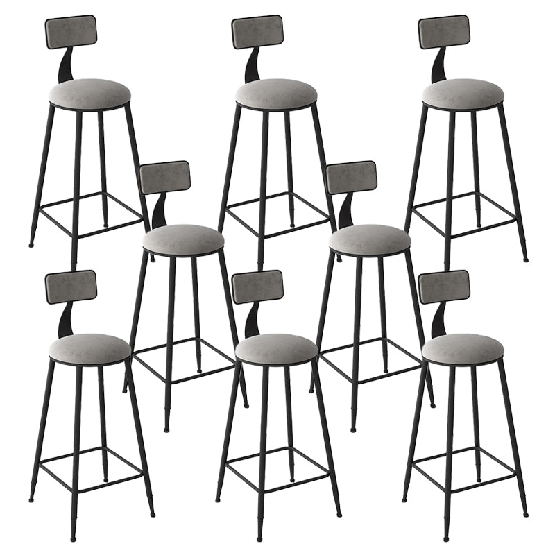 Contemporary Armless Dining Stools Metal Bar Stools with Cushion